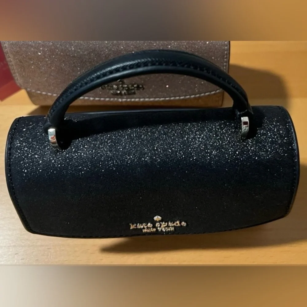 Kate Spade Darcy Black Glitter Micro Mini Purse NWOT